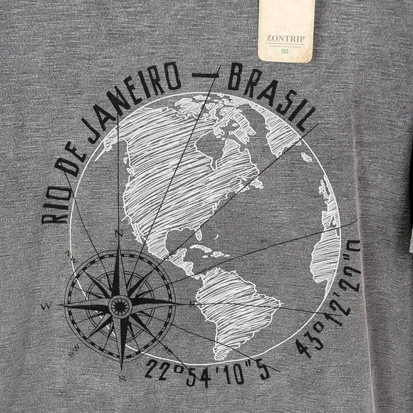 ZONTRIP Rio De Janeiro Brazil Stone Washed Soft T-shirt NWT Unworn Men's Size L - Picture 2 of 13